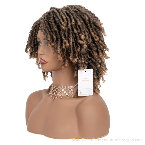 Daixi Dreadology Cheap Synthetic Hair Wigs for Black Women African Short Dreadlocks Wig Faux Locs Crochet Hair Braided Wigs